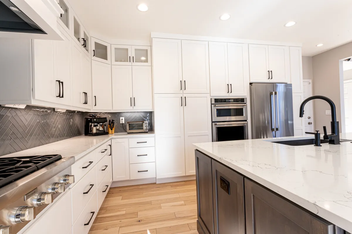 Updated kitchen flooring and decor